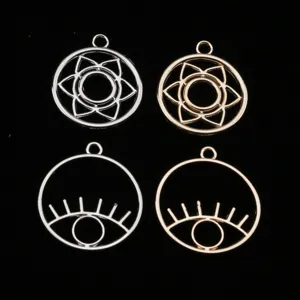 DIY Aleación Mal Ojo Atrapasueños Colgantes Oro Plata Chapado Gota de Aceite Hallazgos de Joyería Dijes Para Llaveros Y Collares