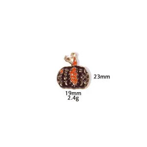 Pumpkin pendant Thanksgiving day DIY jewelry alloy charm accessory necklace keychain decor