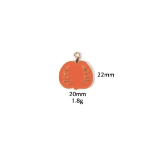 Zinc alloy Thanksgiving pumpkin pendant DIY charm necklace jewelry accessory 22x20mm 1.8g