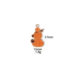 Thanksgiving pumpkin enamel charm pendant for zinc alloy DIY jewelry accessory 27mm
