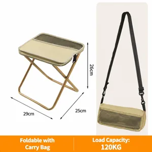 Tragbarer klappbarer Campinghocker mit Tasche, leichter Outdoor Angelstuhl in 29x25x26cm.
