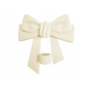 Silicone bow straw topper detail shot, showing the cute white knot design for 10mm cups.
