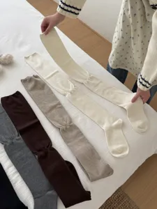 Korean style wool blend over-the-knee long slouchy socks for women autumn winter warm