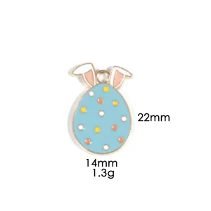 Osterhase Ei Legierung Anhänger Charm für DIY Halskette Schlüsselanhänger Schmuckartikel