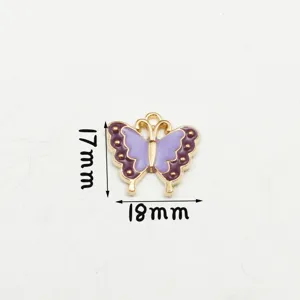 DIY pendentif papillon en alliage violet breloque pour collier bracelet bijoux faits main