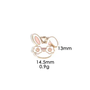 Süßer Emaille Hase Anhänger für Schmuckherstellung Zinklegierung Kaninchen DIY Accessoires.