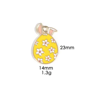Osterhase Ei Anhänger Detailansicht, Zinklegierung Charms, Größe 23x14mm, ideal für DIY Schmuck.