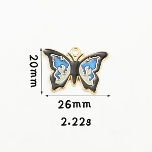 DIY pendentif papillon en alliage coloré accessoires de bijoux pour colliers et bracelets créatifs.