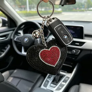 Portachiavi cuore con strass scintillanti ciondolo anello chiave auto accessorio borsa