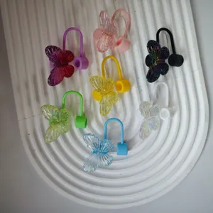 Copricanna farfalla galvanizzata colorata topper 10mm per cannucce accessori tazza Stanley