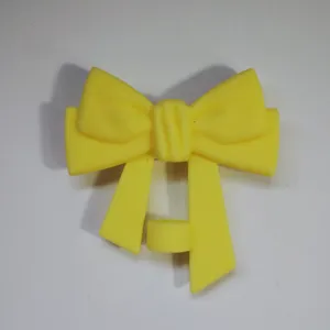 Yellow silicone bow straw cover dust plug for 10mm cups tumbler accessories cute reusable