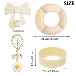 Stanley 40oz cup accessories set, snack bowl, bow straw cover, and charming decorative chain.