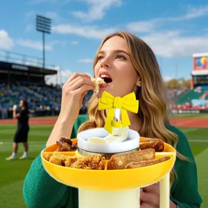 Portable snack bowl and cute bow straw cover set designed for 40oz tumbler cups.