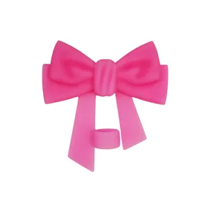 Pink silicone bow straw topper for 10mm tumbler straws cute dust-proof cup cover accessory