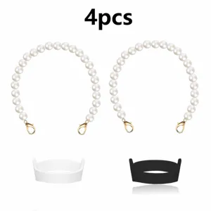 Pearl water cup strap set 4pcs replacement handle and silicone ring for Stanley cups