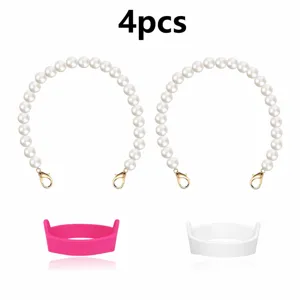 Pearl cup chain and silicone sleeve set, portable water bottle handle accessories for daily use.