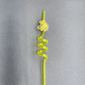 Creative sequin fruit shaped crazy straw cute children curly plastic straw for party drink