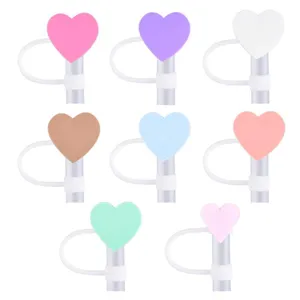 Copri-cannuccia in silicone con simpatico design a cuore, tappi antipolvere colorati.