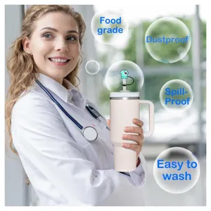 Cute nurse uniform silicone straw topper detail for 30 & 40 oz tumblers, durable and safe.