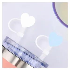 Copricanna in silicone a forma di cuore tappi antipolvere carini per tazze vista dettaglio