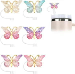 Simpatici copricanna a farfalla in silicone copripaglia riutilizzabili ciondoli decorativi
