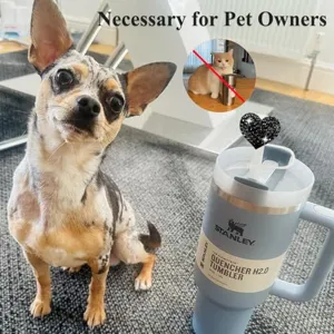 Stanley taza diamantes corazon pajita topper cubierta polvo mascota accesorio