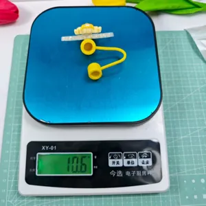 Cute cartoon silicone straw cover with acrylic wings dustproof cap detail display item