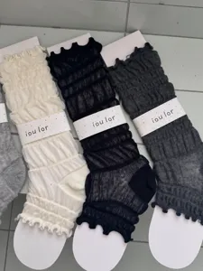 IOULOR Japanse volant beenwarmers balletcore zachte doorzichtige stijgbeugel sokken
