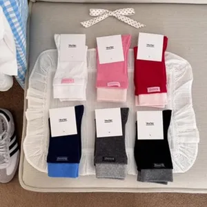 Women's cotton tube socks set, multi-color breathable ribbed knit socks with cute packaging.