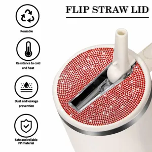 Replacement rhinestone straw lid for 40oz tumbler cup bling flip lid sparkling top