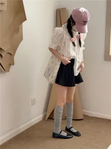 Femme uni gris au-dessus du genou chaussettes mignonnes jambières de printemps décontractées