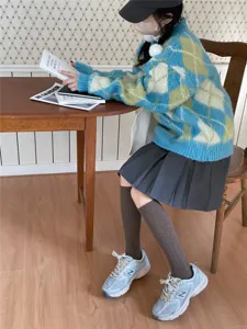 Wollkniestrümpfe Retro Zopfmuster braun Winter warme kuschelige Vintage Stil Mode Strümpfe Bekleidung