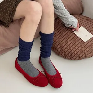 Comode calze slouch in maglia da donna, calze lunghe in cotone traspirante in stile giapponese.