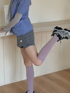 Solid compression calf socks, sporty knee high socks for women daily and athletic wear.