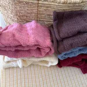Cable knit leg warmers cozy winter socks stackable japanese style warm soft solid color boot cuffs
