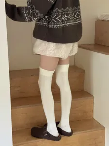 Knit over-the-knee socks for women, winter warm thigh high stockings, casual daily wear.