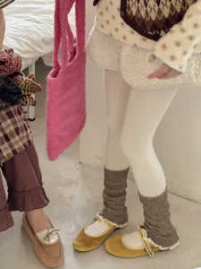 Cozy knit leg warmers for women Y2K sweet style winter stacked socks fashion apparel details
