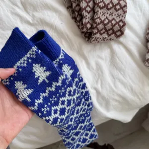 Knitted stirrup leg warmers women autumn winter cozy thermal fair isle footless socks