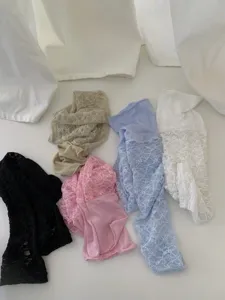 Women summer thin lace stacked socks, Japanese sweet style calf socks multi-color detail view