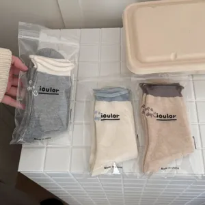 IOULOR Calzini Donna Colore Contrasto Risvolto Lavorati Maglia Inverno Caldi Morbidi