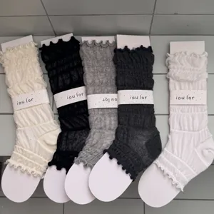 Japanse stijl volants beenwarmers voetloze sokken zoete balletcore gestapelde sokken 5 kleuren