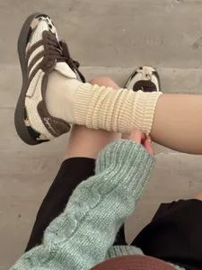 Japanese style scrunch socks for women autumn winter breathable cotton casual long socks soft