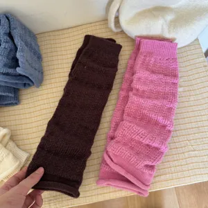 Cozy knitted leg warmers for women, cute winter warm boot cuffs, casual daily JK style.