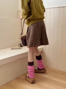 Knit leg warmers for women winter cute aesthetic thick cable knit slouch socks japanese style