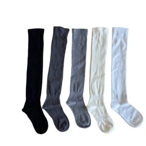 Solid color over-the-knee long socks for women, winter basic thigh high hosiery 5-pack
