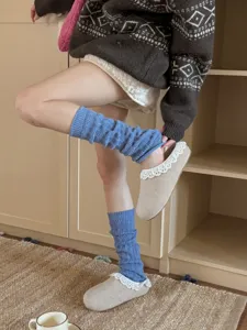 Knit leg warmers for women, stylish cozy solid color stacking socks, perfect for daily fashion wear.