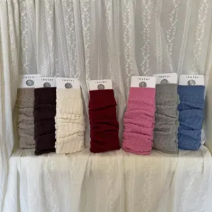 IOULOR knit leg warmers for women, cozy cable knit winter warm socks, stylish JK style hosiery.