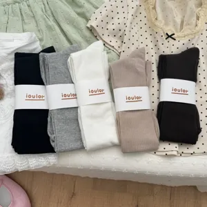 Women solid color over-the-knee socks soft knit daily wear cute style warm leg warmers