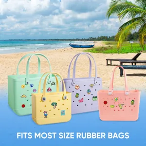 Set de dijes para bolsa de playa de goma, accesorios decorativos coloridos para vacaciones.