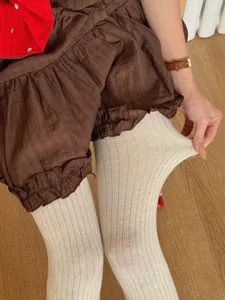 Women ribbed tights spring summer slim fit cotton pantyhose hosiery for daily wear
